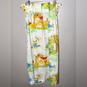 Vintage 70's Disney Winnie The Pooh Whimsical Woodland Curtain Panels 48x45